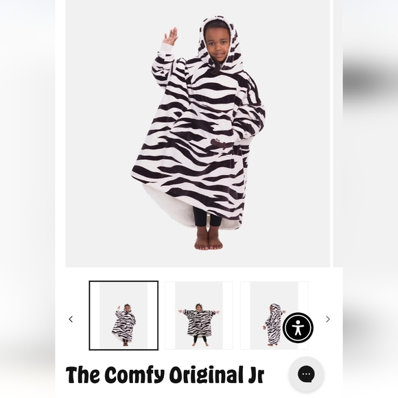 Comfy USA Other - The Comfy Original Jr. Zebra Print Hoodie Blanket